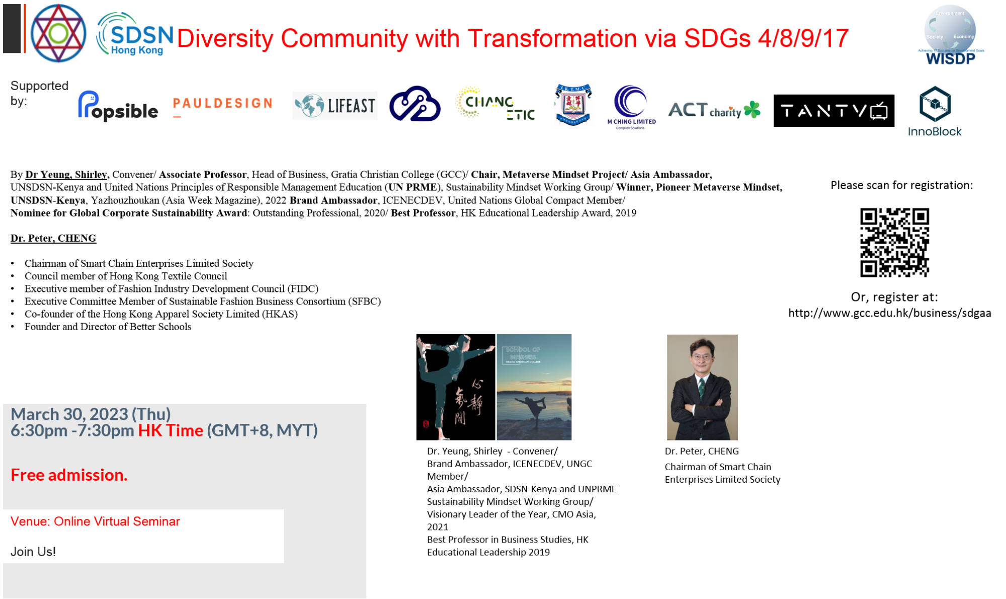 Virtual Seminar – Diversity Community with Transformation via SDGs 4, 8, 9, 17